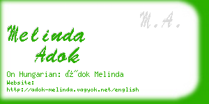 melinda adok business card